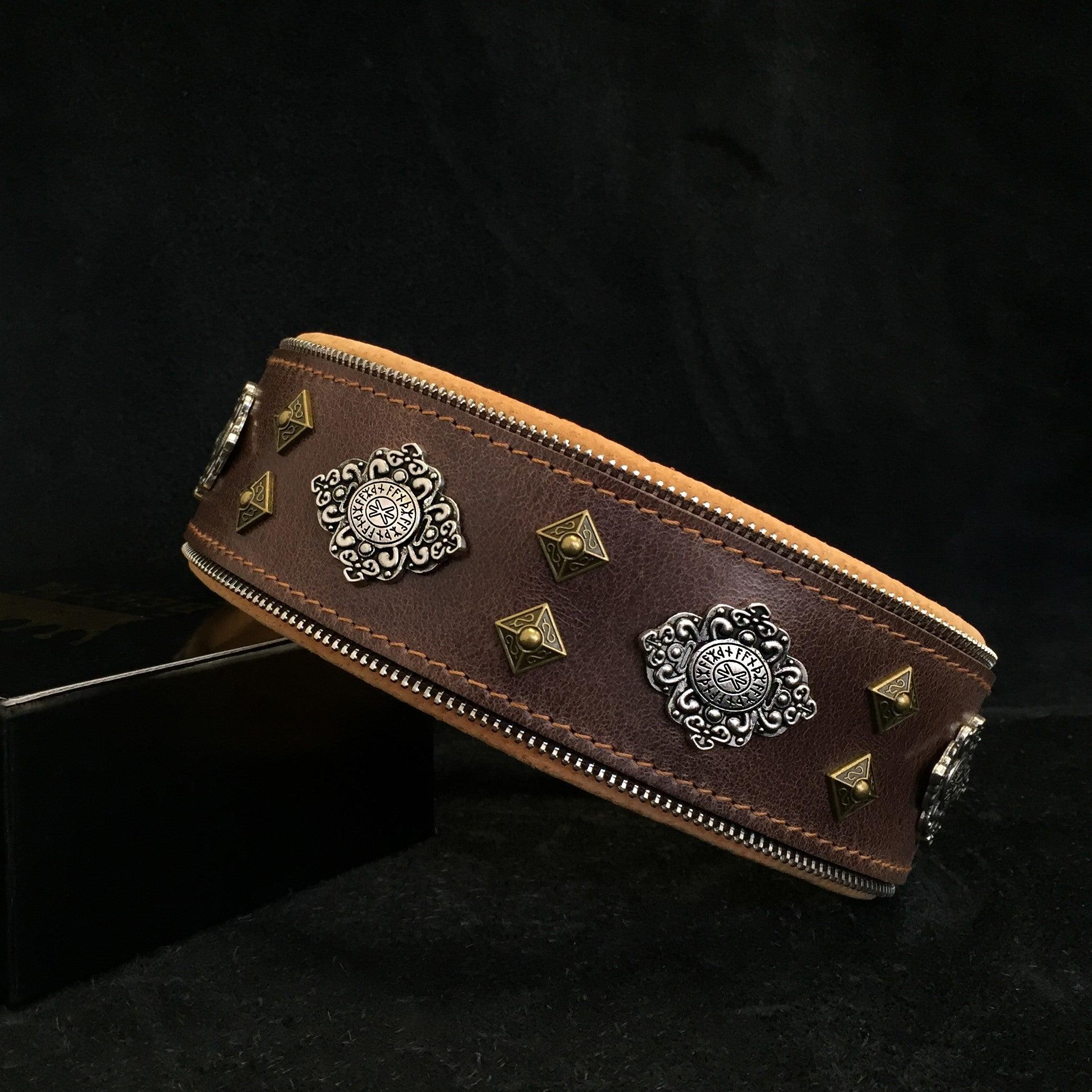 Aztec dog collar brown
